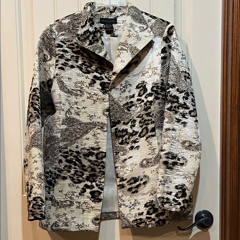 Silk Land Women’s Animal Print Jacket size L